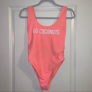 Aerie Pink Medium One Piece Swimsuit EUC